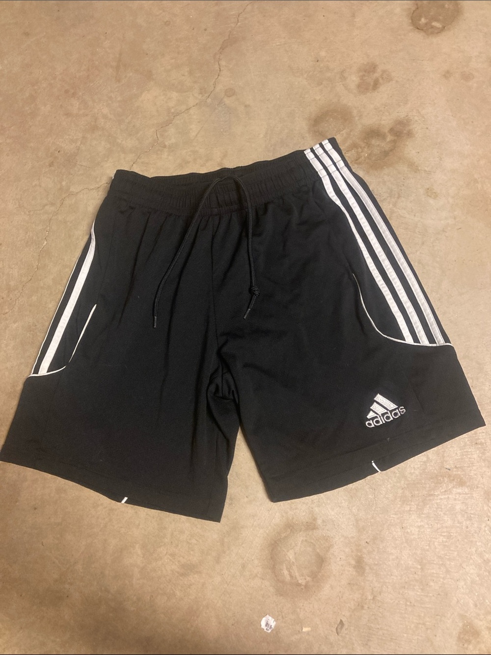 Adidas Climalite Boys 3 Stripe Black & White Athletic Shorts Size M